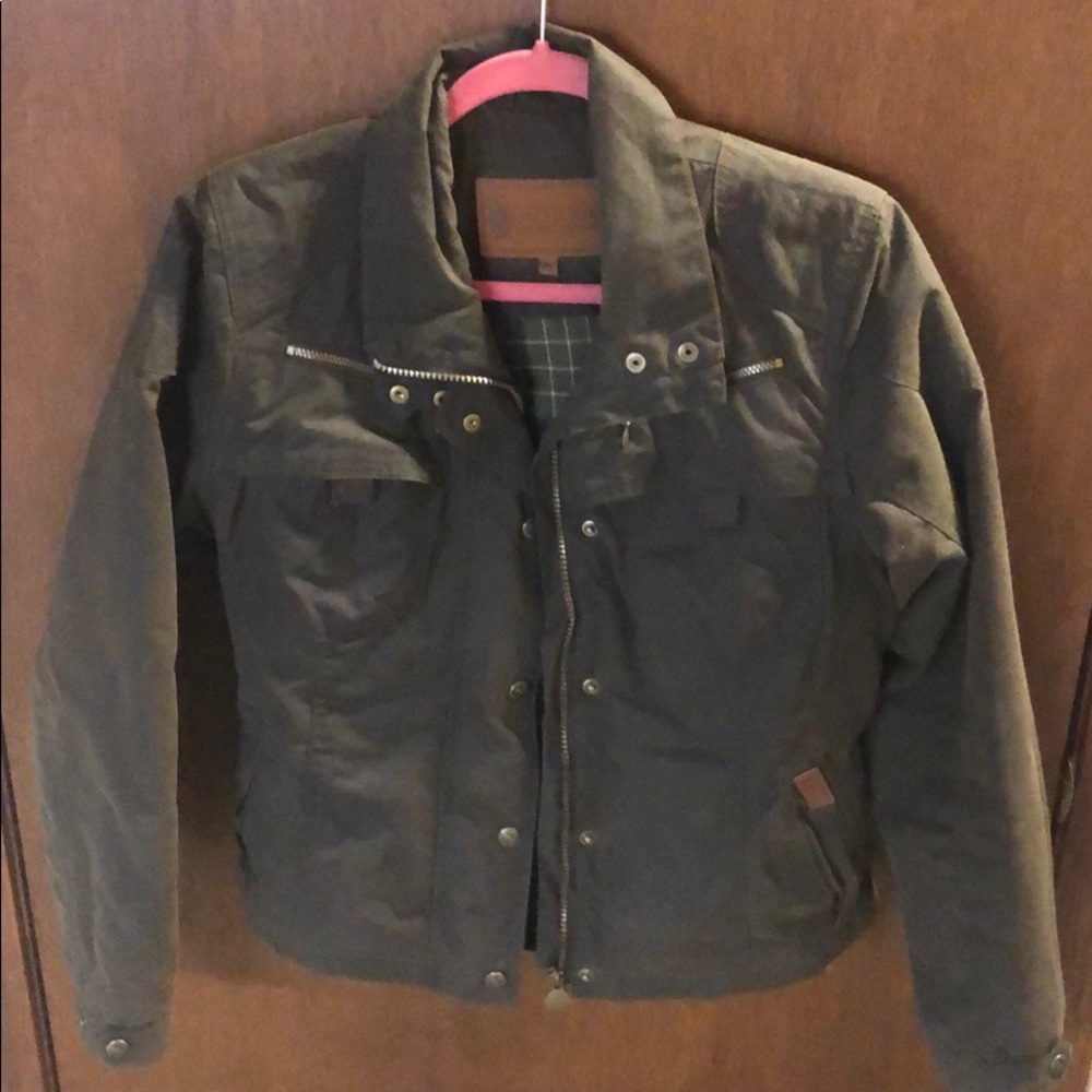 Oil brushed canvas outback jacket.